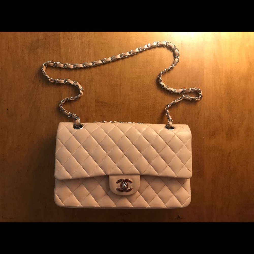 Light pink Chanel Classic Flap in EUC